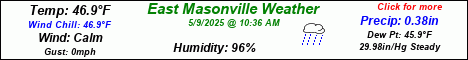Current Weather Conditions in East Masonville, NY